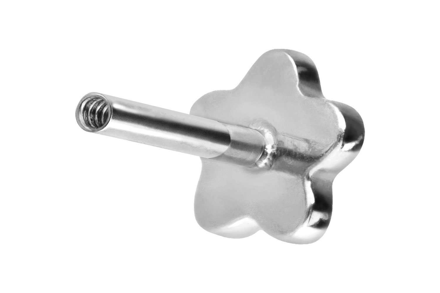 Titan Labret Piercing mit Innengewinde ohne Kugel BLUME